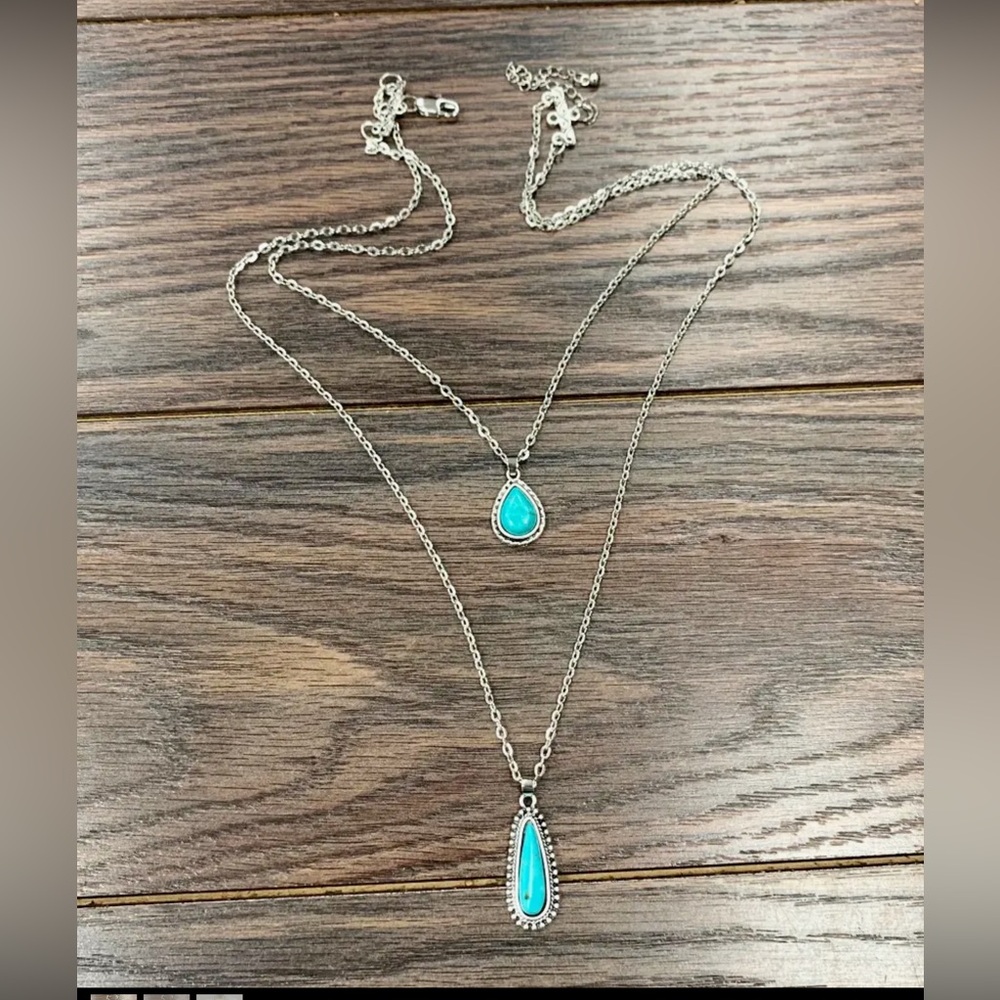 20" to 23" Long, 2-strand Turquoise Necklace